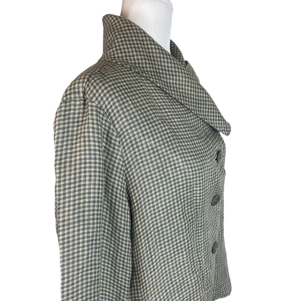 Flax Checkered Button Up Blazer Jacket Size Small… - image 1